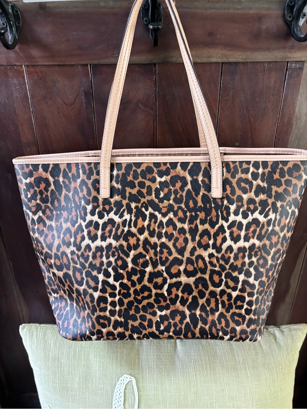 Coach Leopard-Print Tote Bag in Brown and Black - Picture 3 of 6